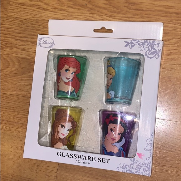 NIB Disney Princess Shot Glasses, 4 piece set